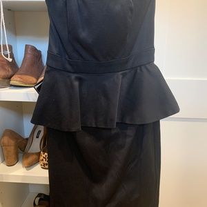 NWT - Black strapless peplum Cocktail dress